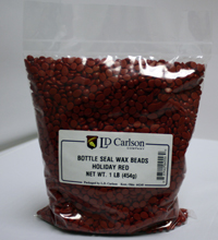 BOTTLE SEAL WAX BEADS 1 LB - Holiday Red