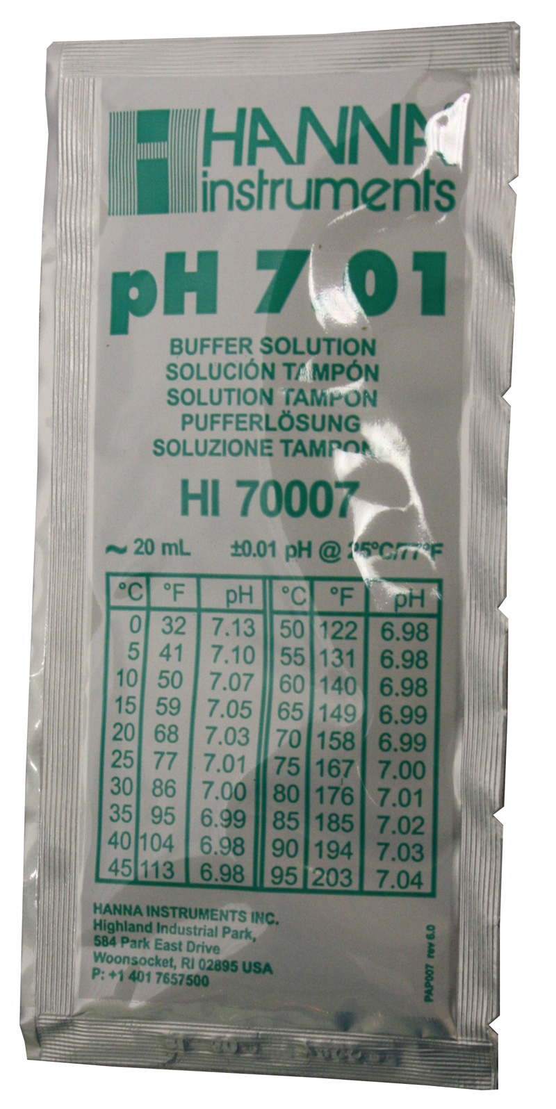 pH meter buffer solution 7.01
