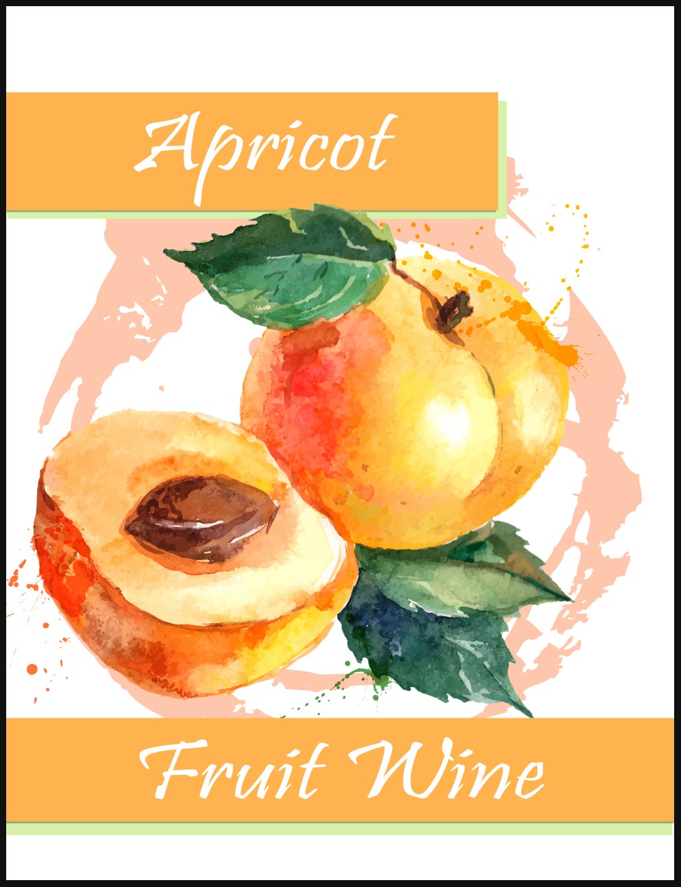 Apricot Wine Labels