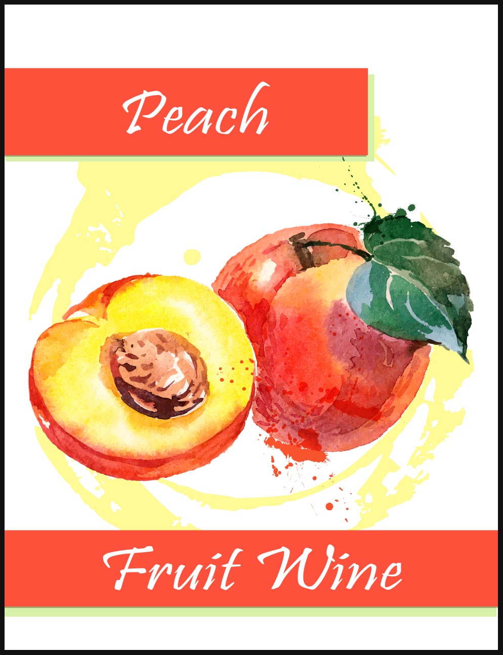 Peach Wine Labels