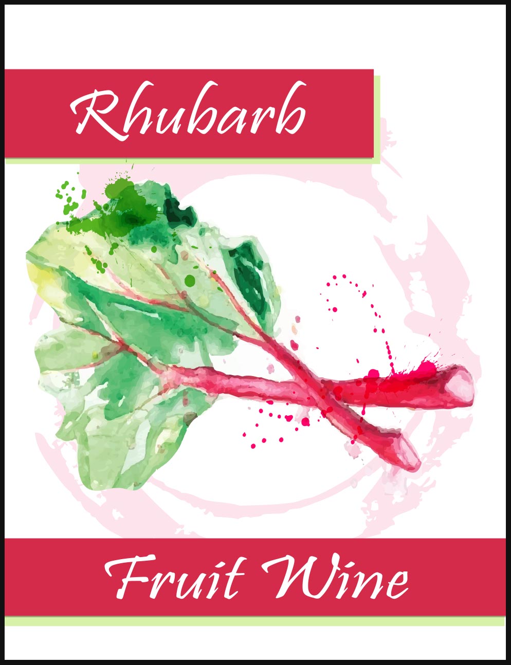 Rhubarb Wine Labels