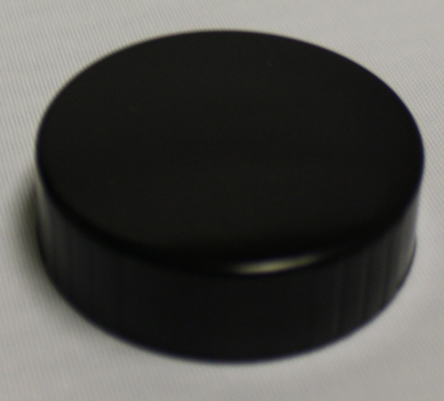Black Polyseal Screw Cap, 38mm - Click Image to Close