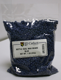 BOTTLE SEAL WAX BEADS 1 LB - Blue - Click Image to Close