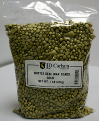 BOTTLE SEAL WAX BEADS 1 LB - Gold - Click Image to Close