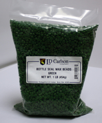BOTTLE SEAL WAX BEADS 1 LB - Green - Click Image to Close