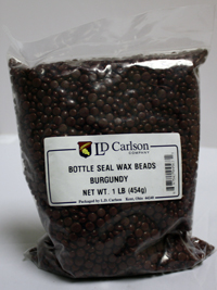 BOTTLE SEAL WAX BEADS 1 LB - Burgundy - Click Image to Close